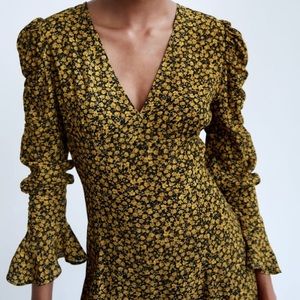 Zara Printed A-line Mini Dress, Medium